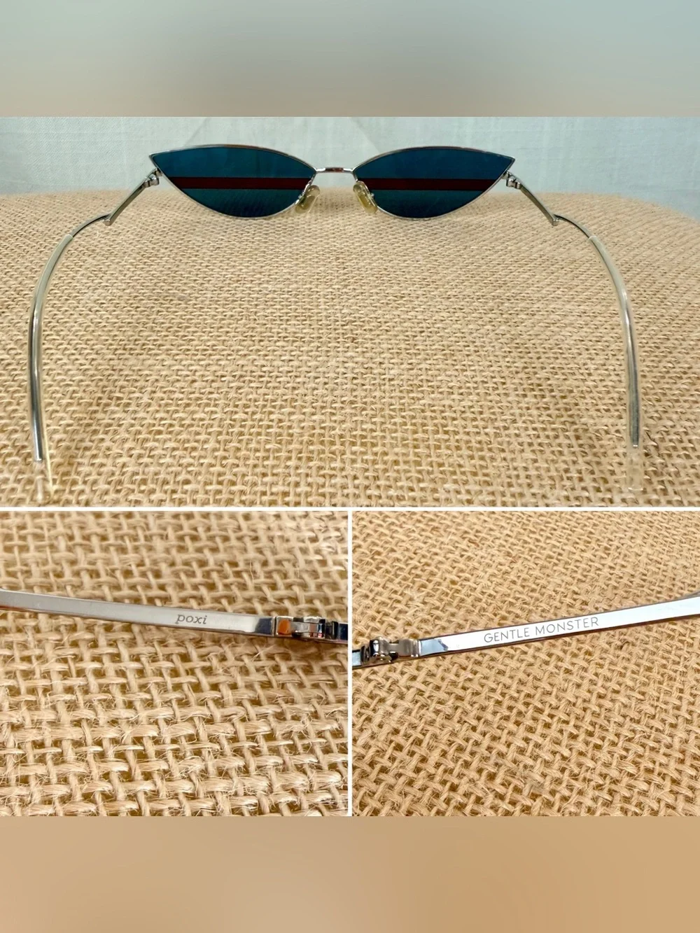Gentle Monster POXI -02 Silver/Maroon
Slim Cat-eye Mirrored Sunglasses UNISEX - Picture 11 of 12